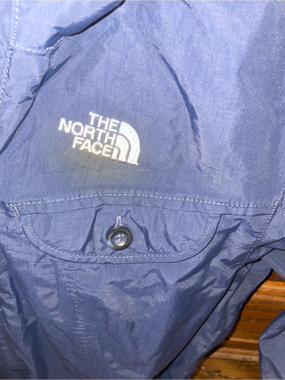 The North Face Womens Navy Lightweight Belted Packable Hooded Rain Jacket medium - Picture 8 of 14